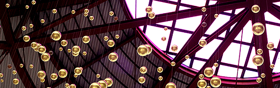 balls floating in the air