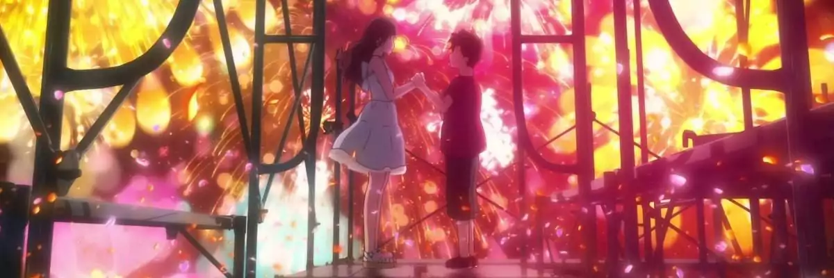 screen capture of Fireworks, Should We See It from the Side or the Bottom? [Uchiage hanabi, shita kara miru ka? Yoko kara miru ka?]