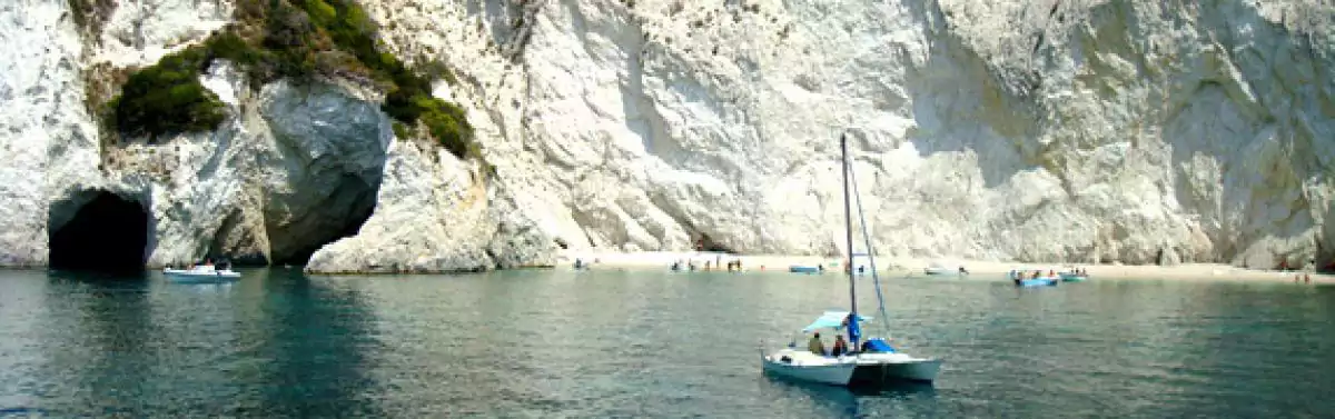 our first swimming stop, pretty beaches and eerie caves